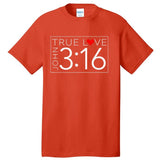 True Love John 3 16 ValentineS Day Ch Ristian Tall T-Shirt