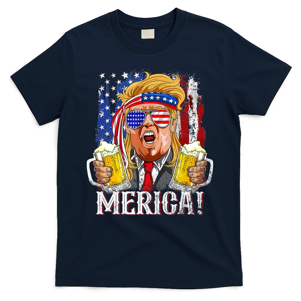Trump Mullet 4th Of July USA American Flag Merica Trump 2024 T-Shirt