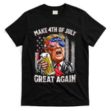 Trump Make 4th Of July Great Again Drinking Beer Funny T-Shirt