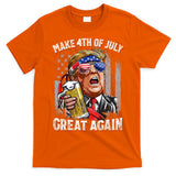Trump Make 4th Of July Great Again Drinking Beer Funny T-Shirt