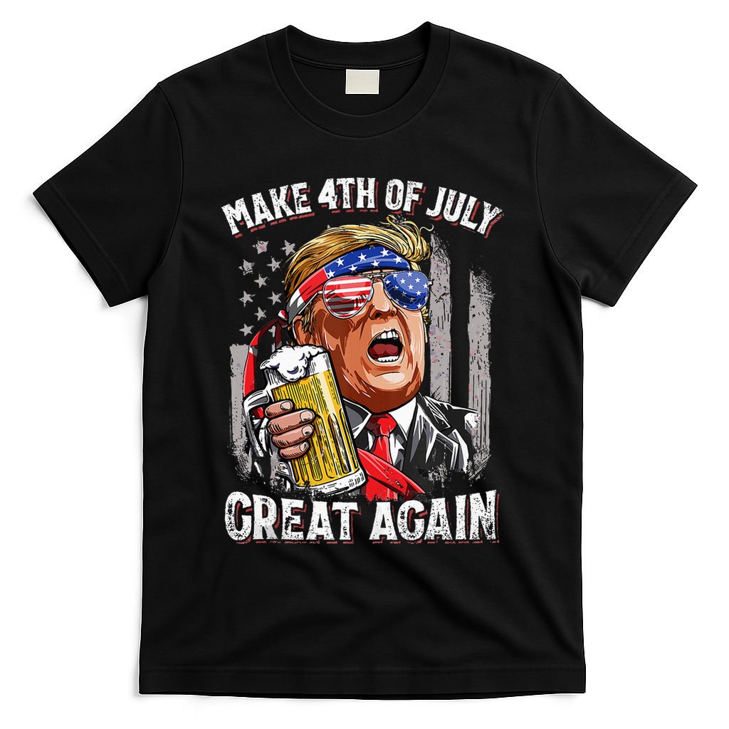 Trump Make 4th Of July Great Again Drinking Beer T-Shirt
