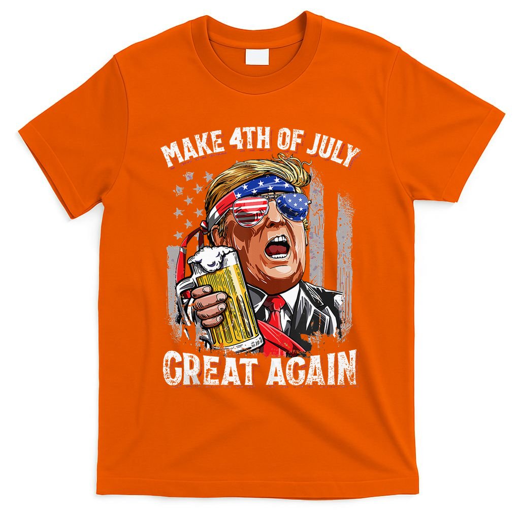 Trump Make 4th Of July Great Again Drinking Beer T-Shirt