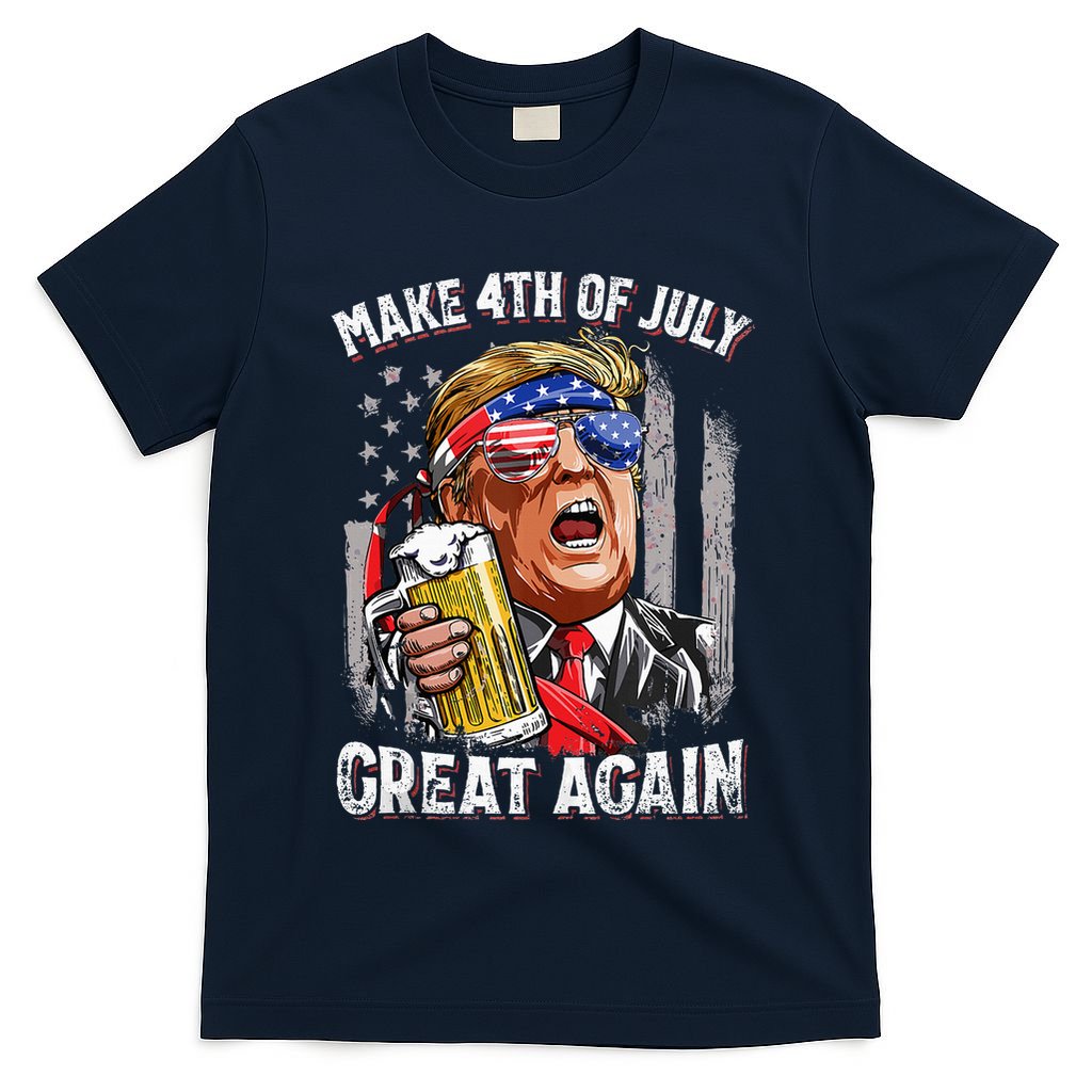 Trump Make 4th Of July Great Again Drinking Beer T-Shirt