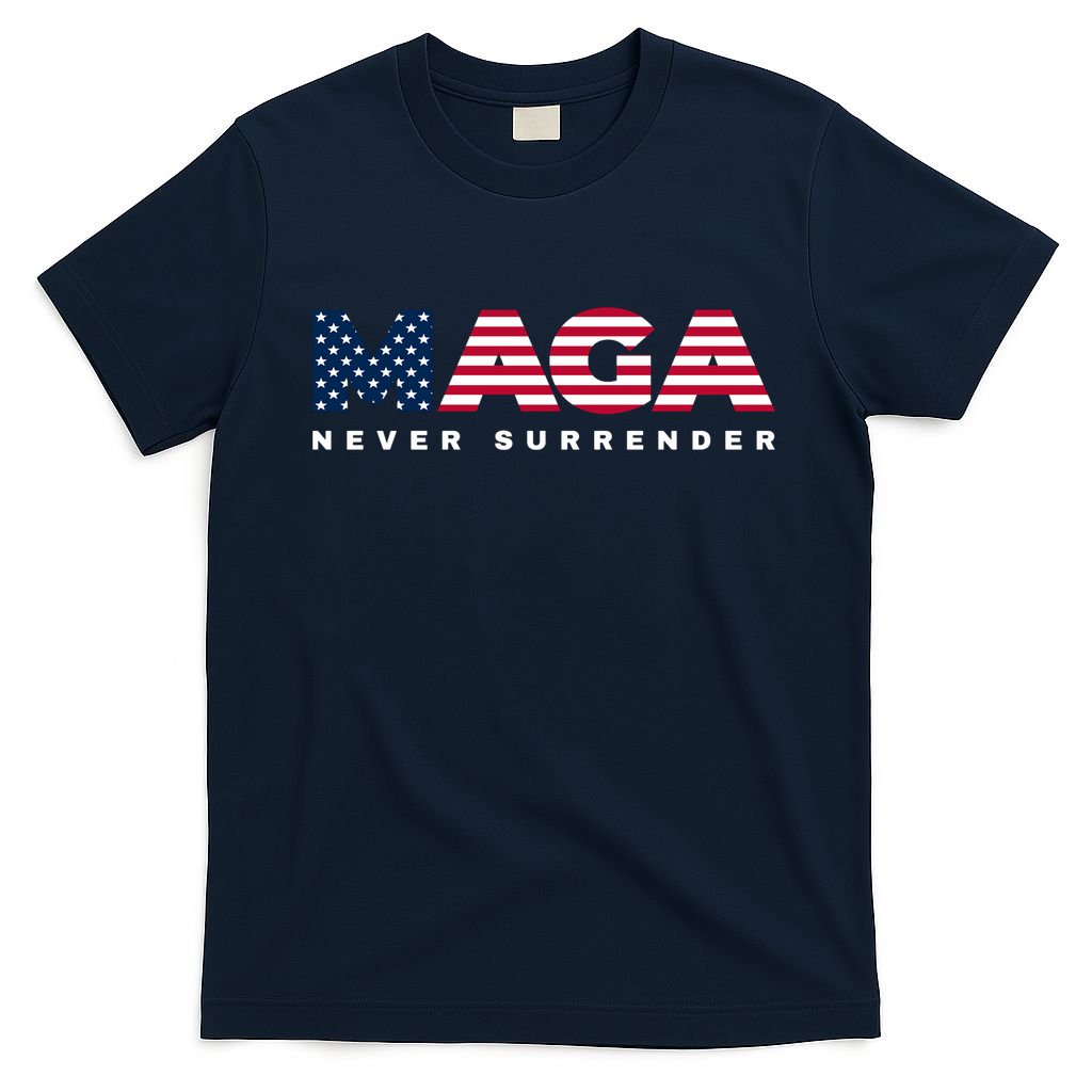 Trump Maga Freedom Never Surrender 4th Of July 2024 Usa Flag Hoodie T-Shirt