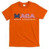 Trump Maga Freedom Never Surrender 4th Of July 2024 Usa Flag Hoodie T-Shirt