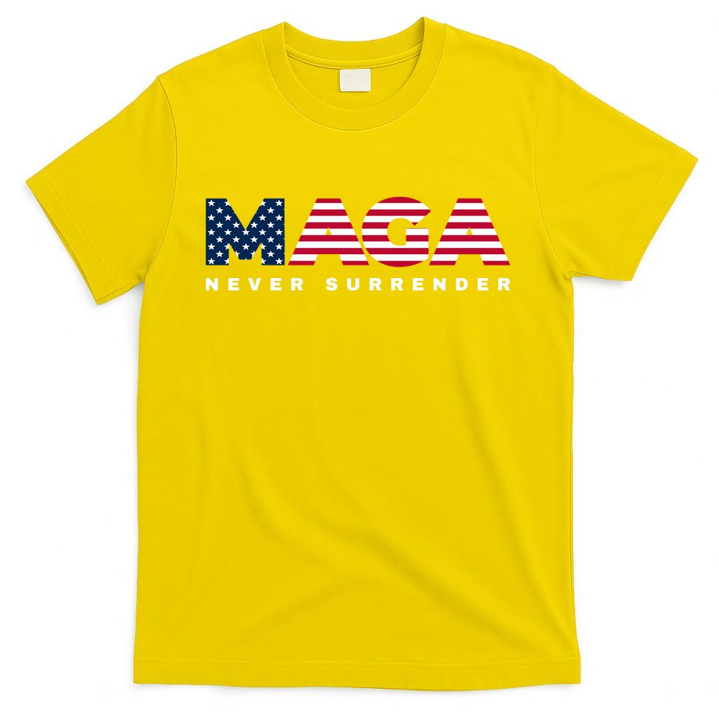 Trump Maga Freedom Never Surrender 4th Of July 2024 Usa Flag Hoodie T-Shirt