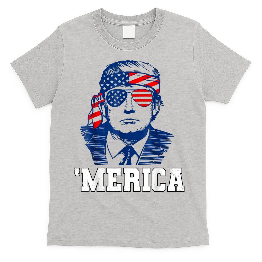 Trump Merica Funny Trump 4th Of July 2024 Sunglasses Us Flag Gift T-Shirt