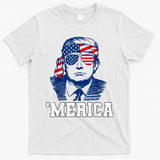 Trump Merica Funny Trump 4th Of July 2024 Sunglasses Us Flag Gift T-Shirt