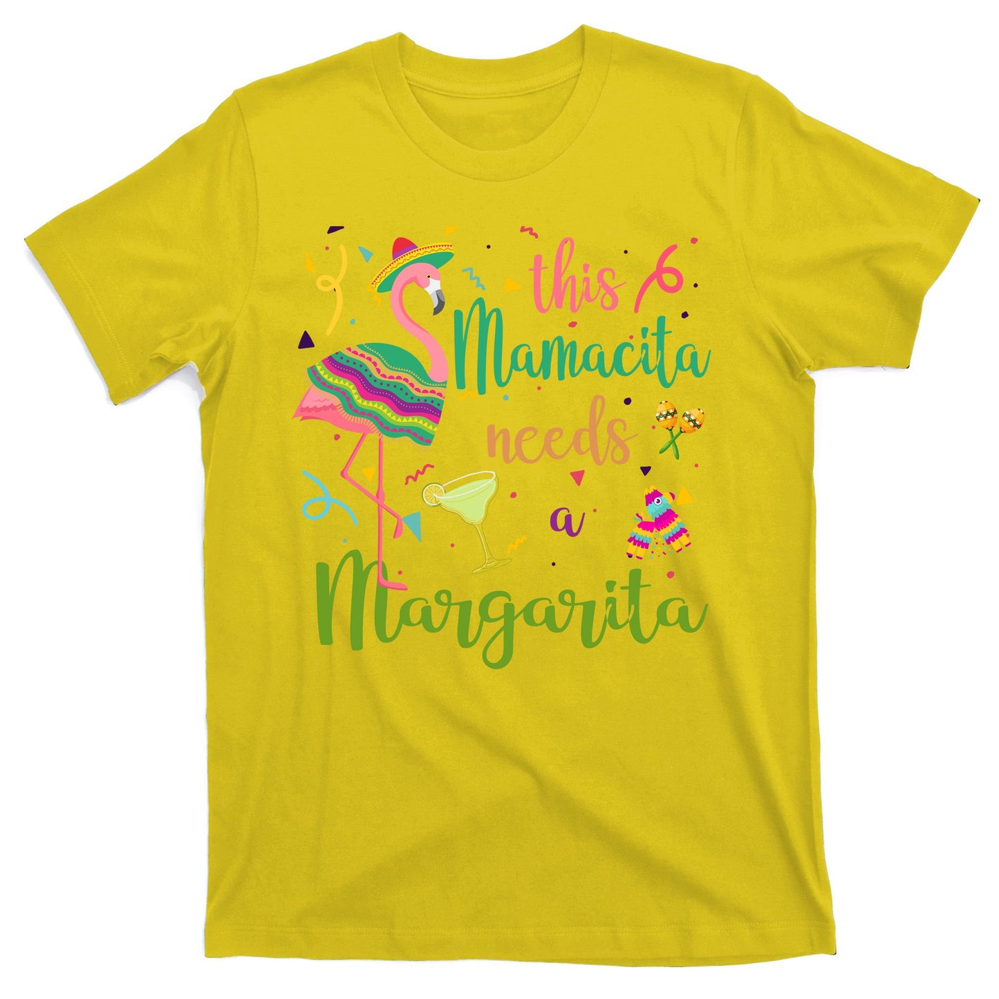 This Mamacita Needs A Margarita Fiesta Flamingo T-Shirt