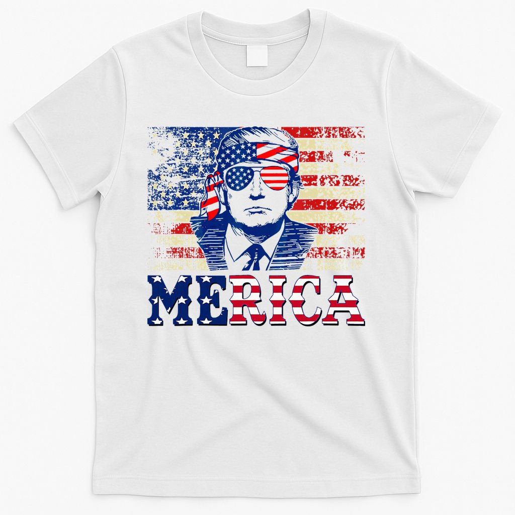 Trump Merica Shirts Fourth 4th Of July Trump American Flag T-Shirt