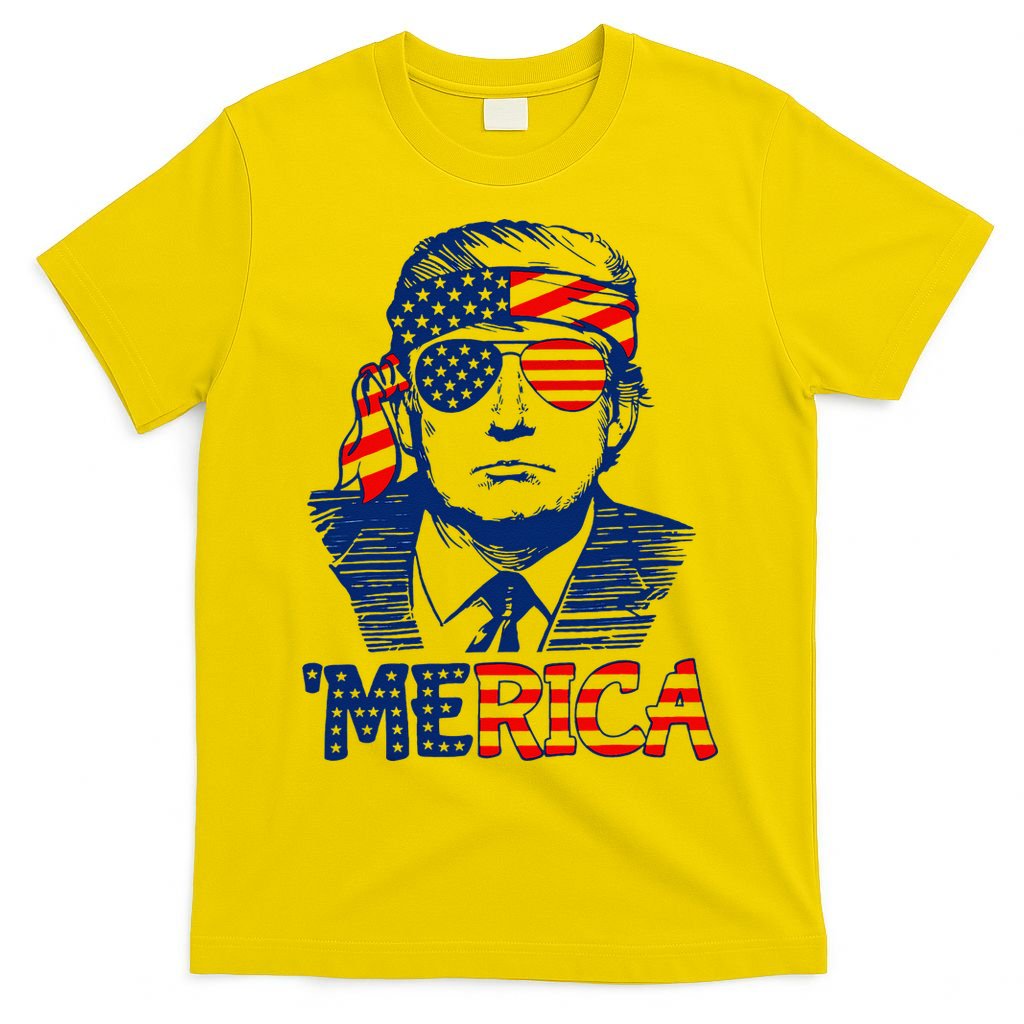 Trump Merica Trump Funny 4th Of July T-Shirt