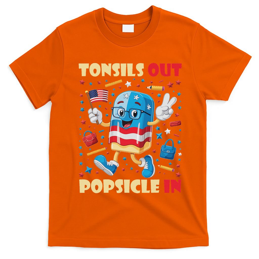 Tonsils Out Popsicles In Patriotic Usa Flag 4th Of July T-Shirt