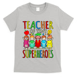 Teacher Of Tiny Superheroes First Day Back To School Graphic T-Shirt