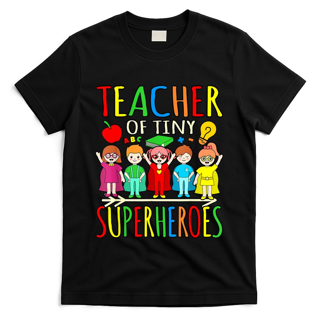 Teacher Of Tiny Superheroes First Day Back To School Graphic T-Shirt