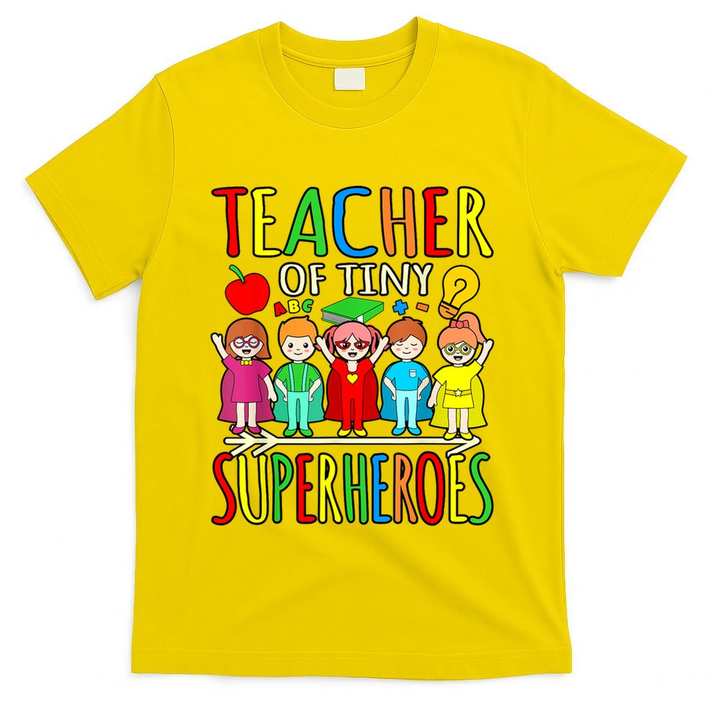 Teacher Of Tiny Superheroes First Day Back To School Graphic T-Shirt