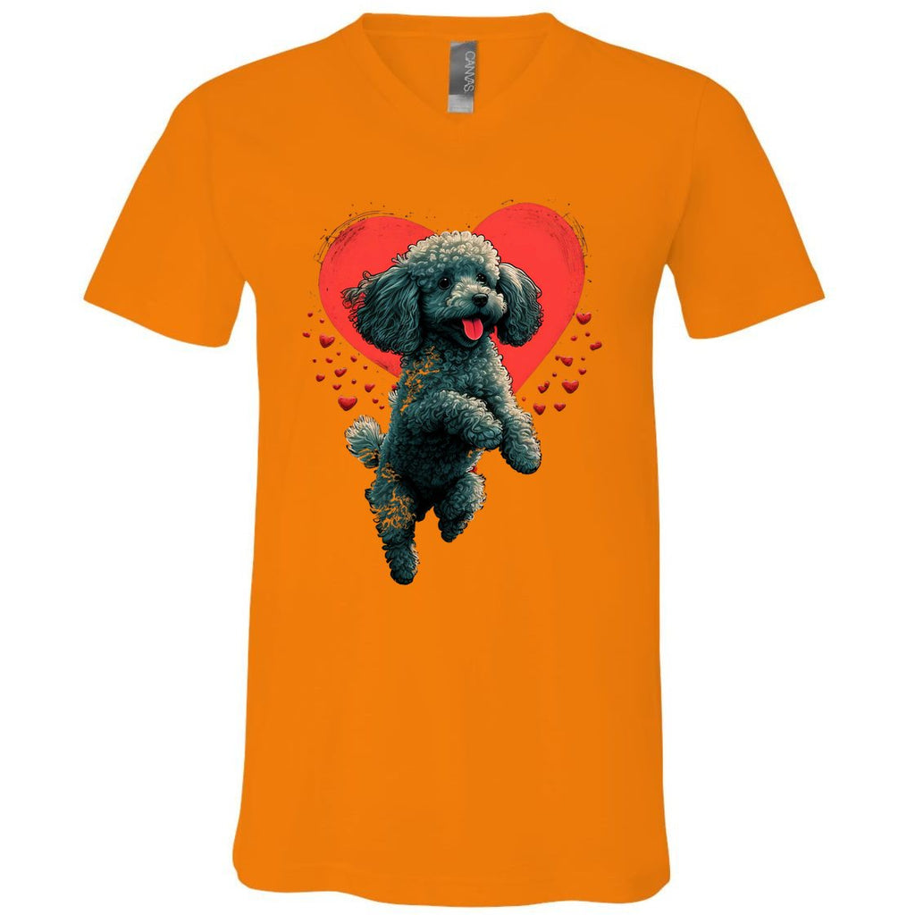 Toy Poodle Love Heart For Valentines Day On Poodle Lover V-Neck T-Shirt