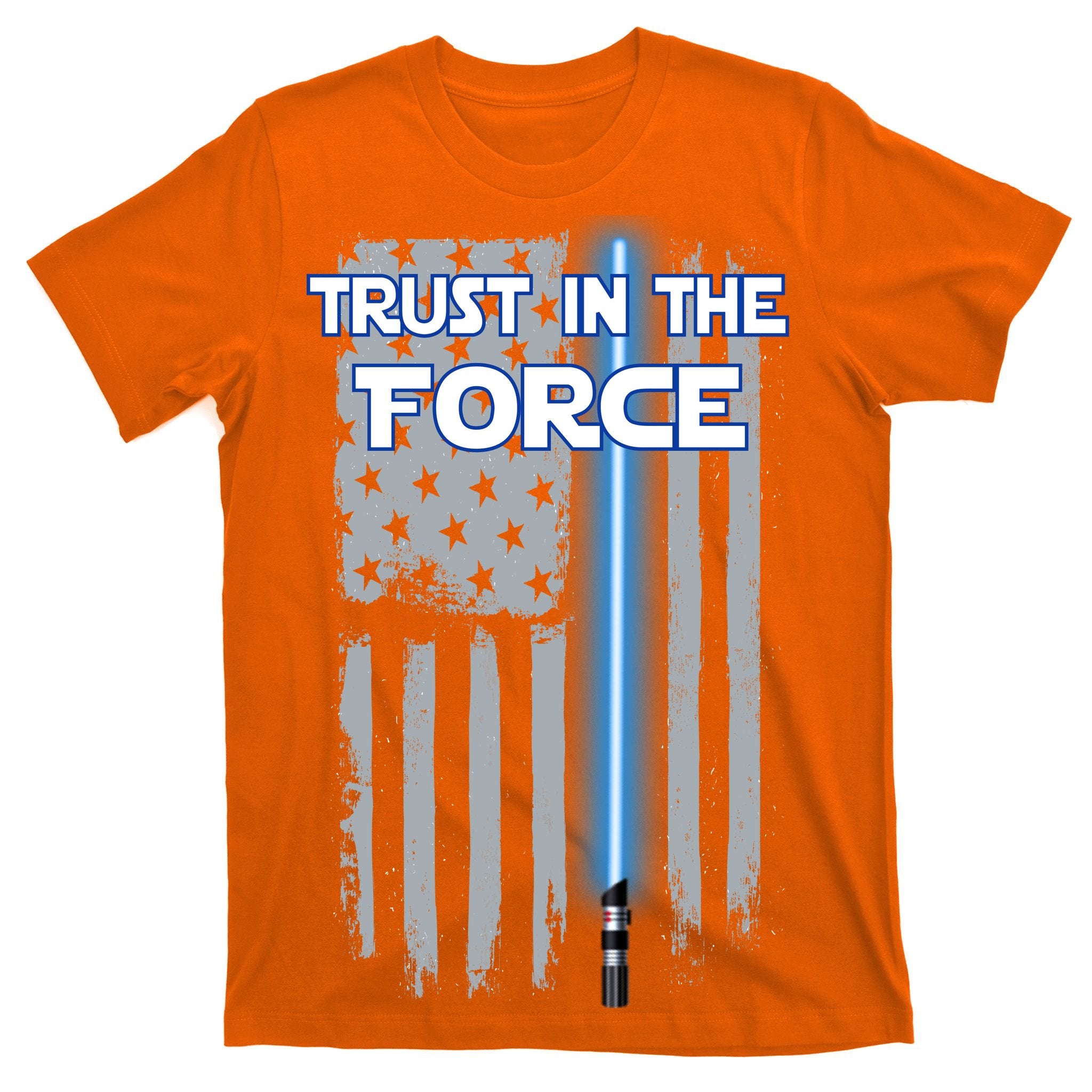 Trust In The Force American Blue Lightsaber Police Flag T-Shirt