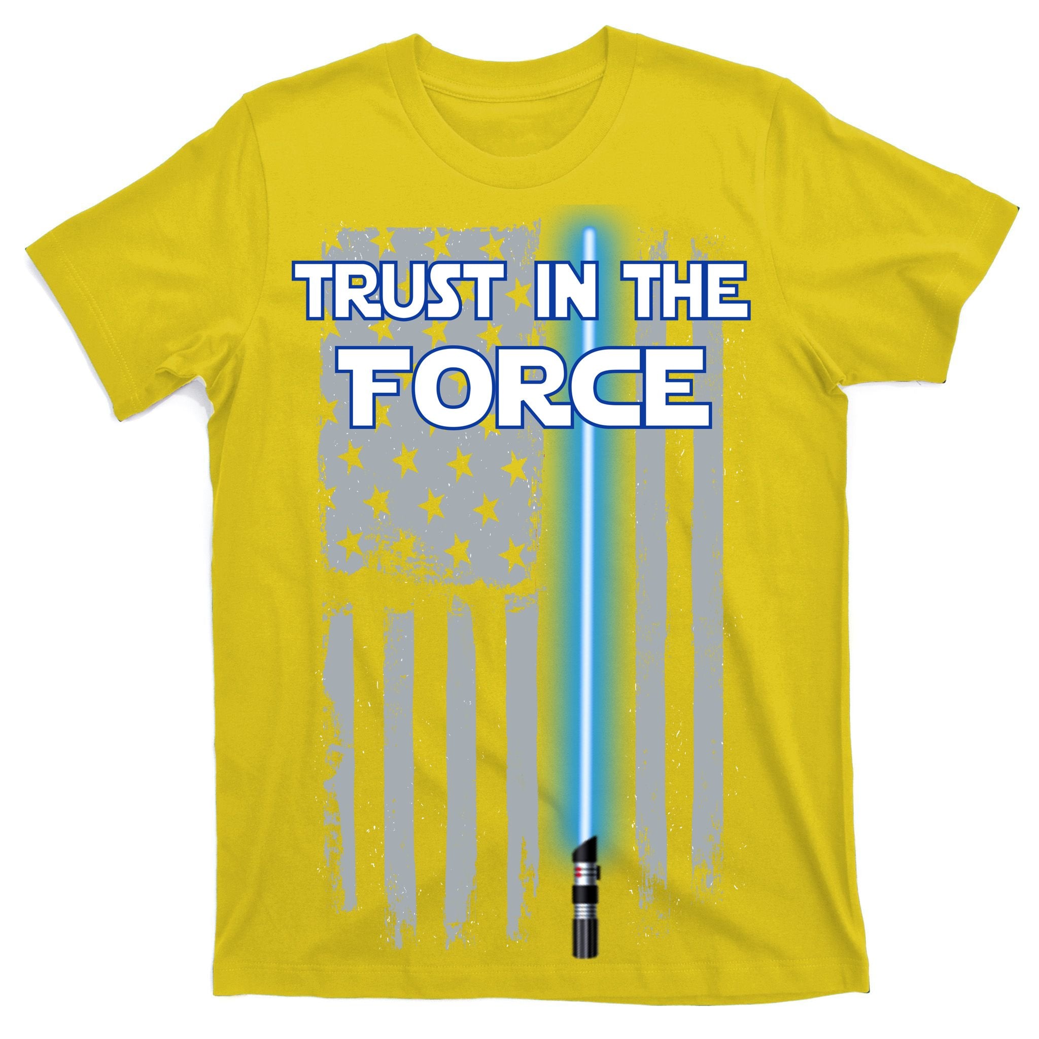 Trust In The Force American Blue Lightsaber Police Flag T-Shirt