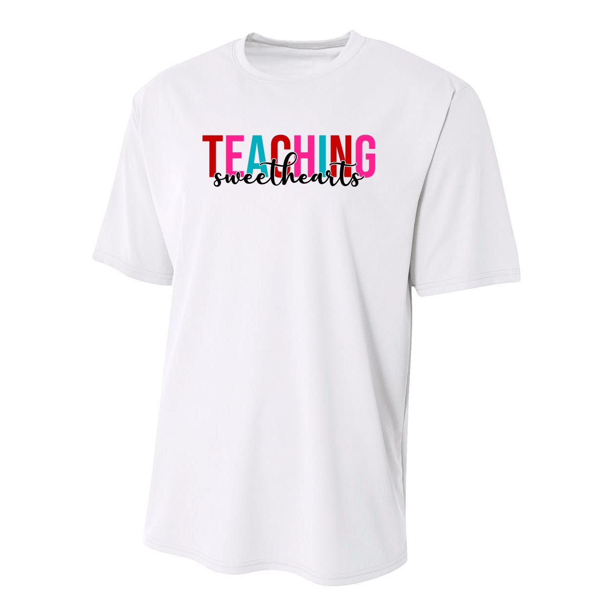 Teaching Sweethearts Colorful Teacher Youth Performance Sprint T-Shirt