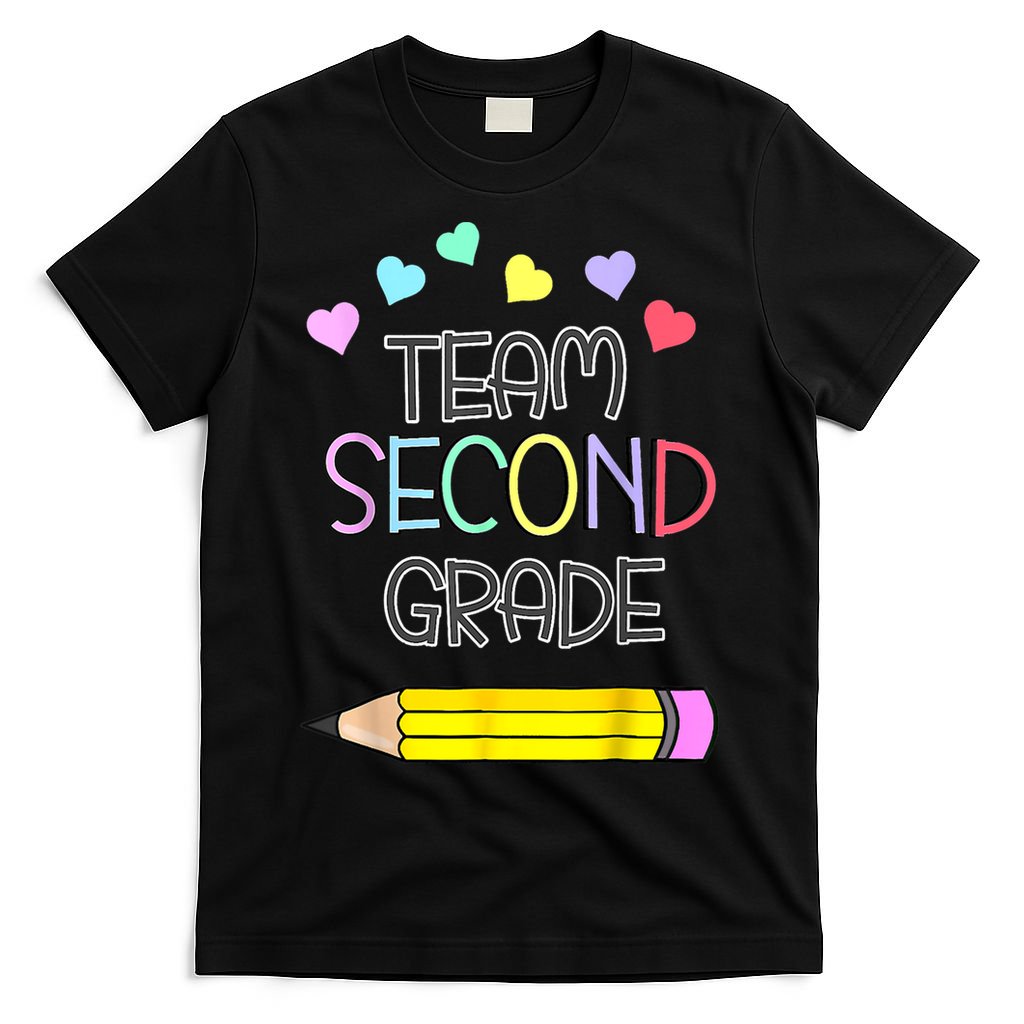 Team Second Grade Pencil Back To School Teacher Student Gift T-Shirt