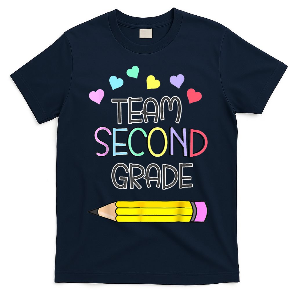Team Second Grade Pencil Back To School Teacher Student Gift T-Shirt
