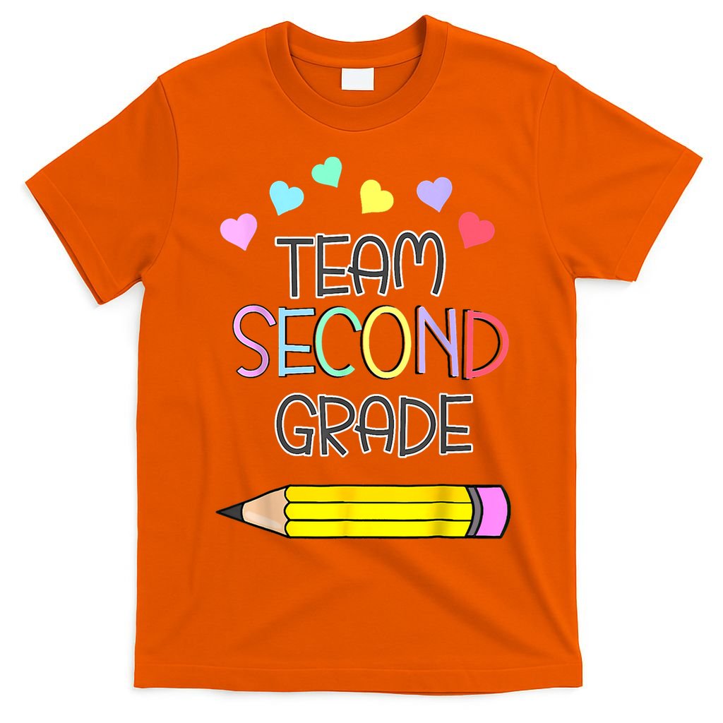 Team Second Grade Pencil Back To School Teacher Student Gift T-Shirt