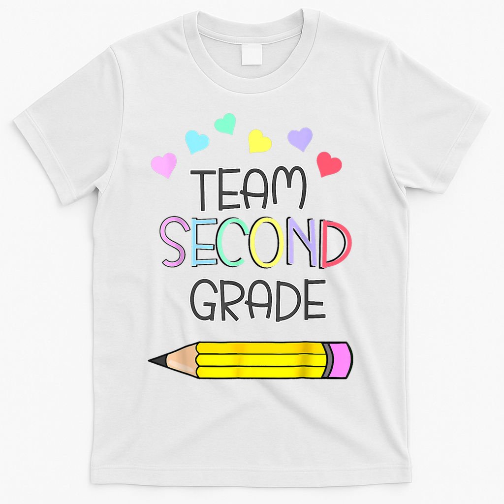 Team Second Grade Pencil Back To School Teacher Student Gift T-Shirt