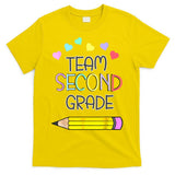 Team Second Grade Pencil Back To School Teacher Student Gift T-Shirt