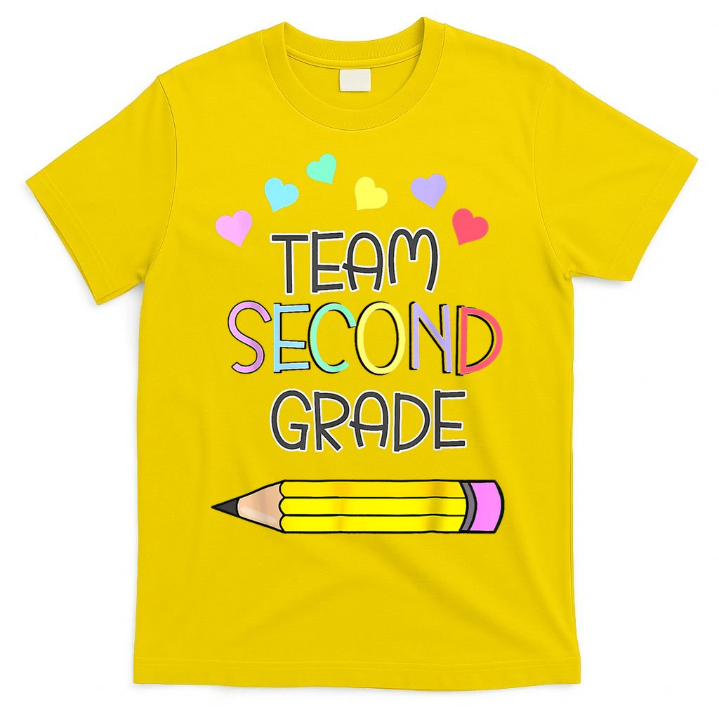 Team Second Grade Pencil Back To School Teacher Student Gift T-Shirt