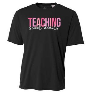 Teaching Sweet Hears Cute Valentine Teacher Cooling Performance Crew T-Shirt