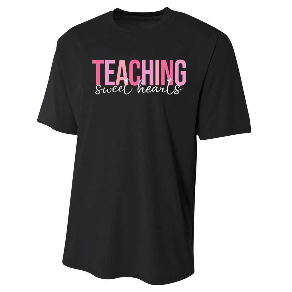 Teaching Sweet Hears Cute Valentine Teacher Performance Sprint T-Shirt