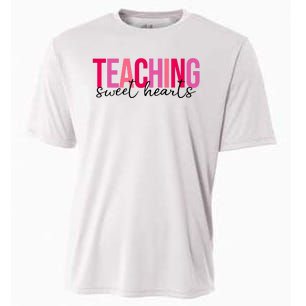 Teaching Sweet Hears Cute Valentine Teacher Cooling Performance Crew T-Shirt