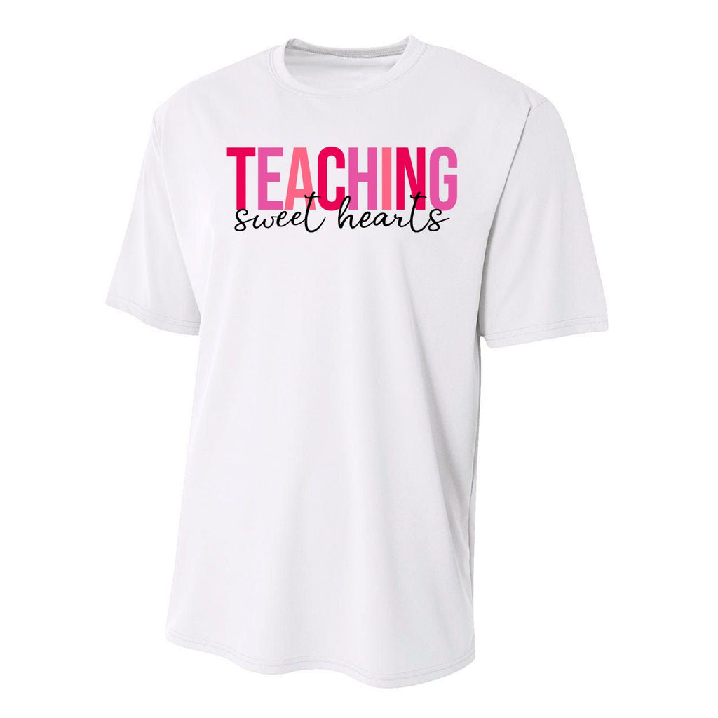 Teaching Sweet Hears Cute Valentine Teacher Performance Sprint T-Shirt