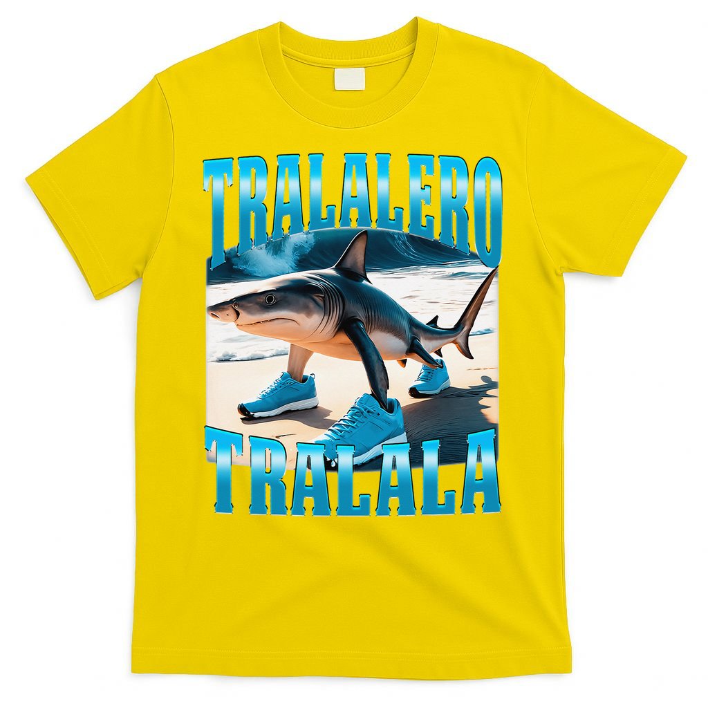 Tralalero Tralala Funny Italian Brainrot Shark Meme Bootleg T-Shirt
