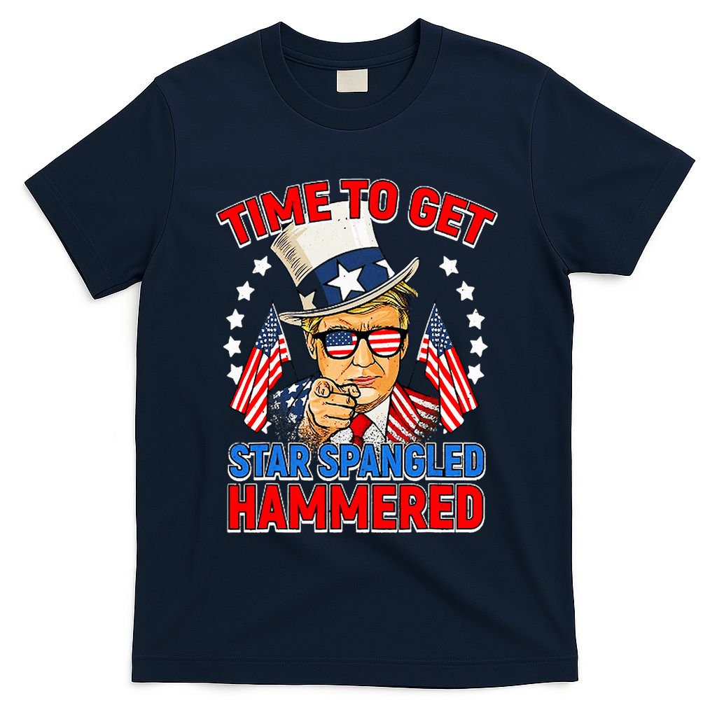 Time To Get Star Spangled Hammered Trump 4th Of July T-Shirt