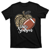 Tis The Season Leopard Pumpkin Football Fall Autumn T-Shirt