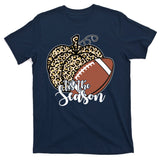 Tis The Season Leopard Pumpkin Football Fall Autumn T-Shirt