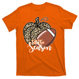 Tis The Season Leopard Pumpkin Football Fall Autumn T-Shirt