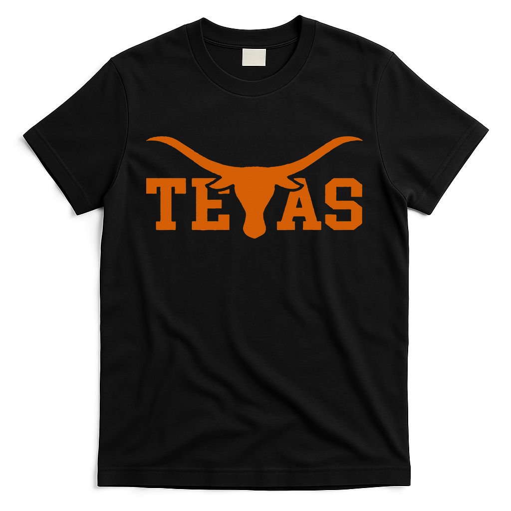 Texas USA Bull American Font T-Shirt