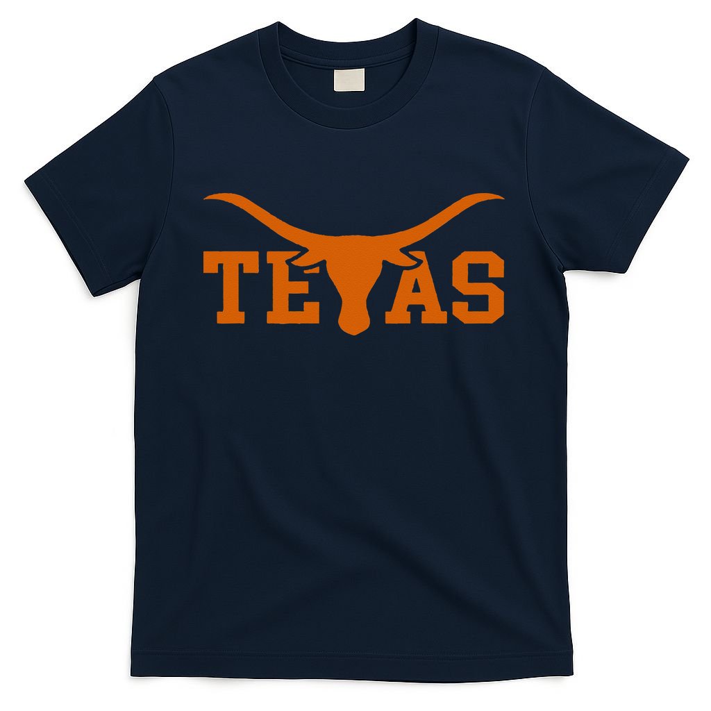 Texas USA Bull American Font T-Shirt