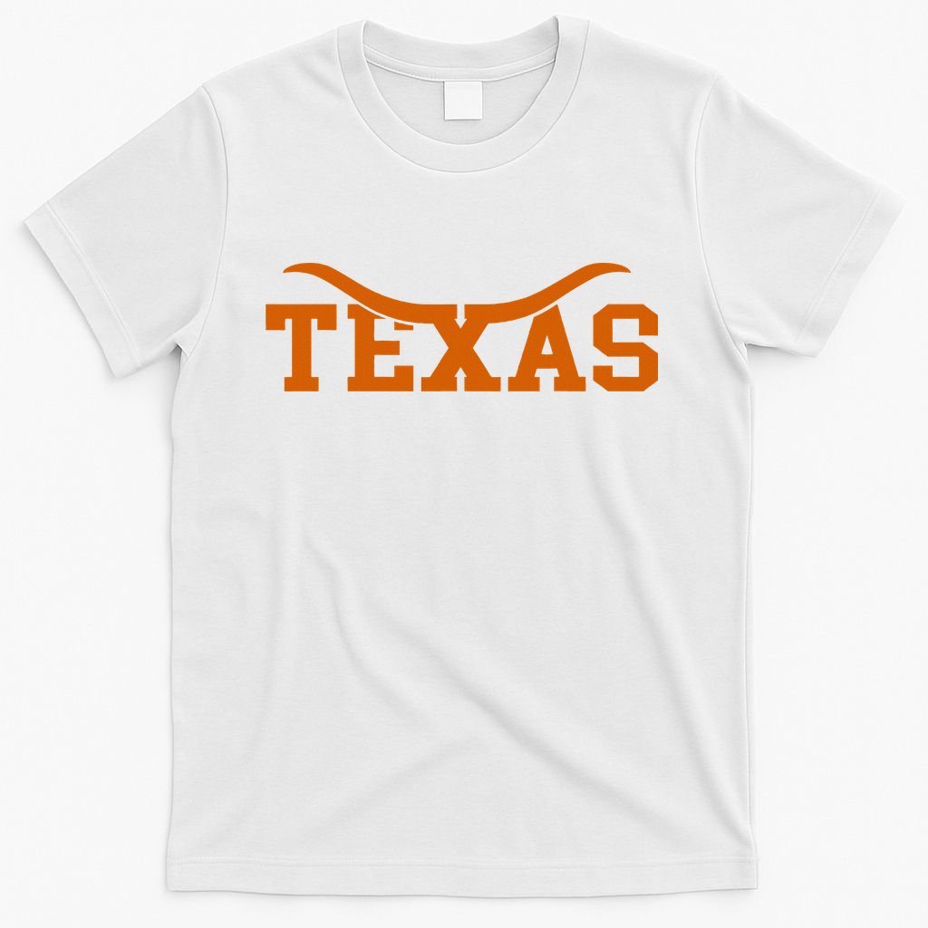 Texas USA Bull American Font T-Shirt