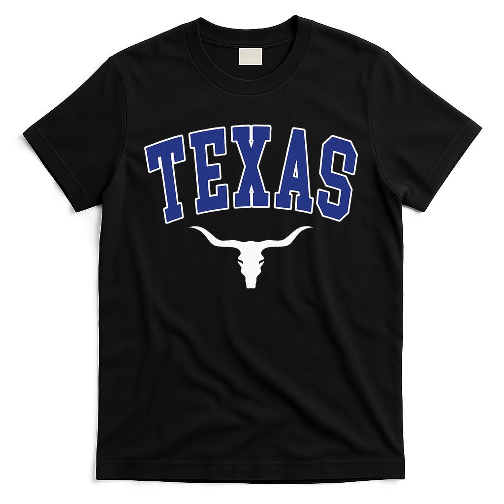 Texas USA Bull America Font T-Shirt
