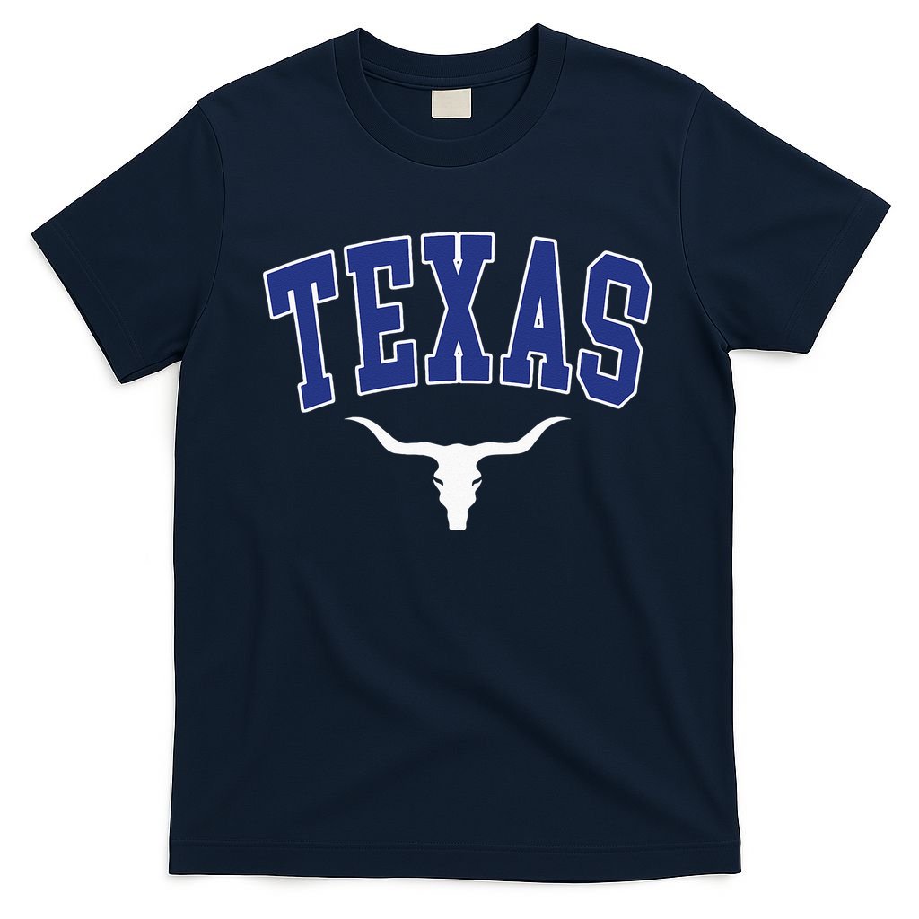 Texas USA Bull America Font T-Shirt