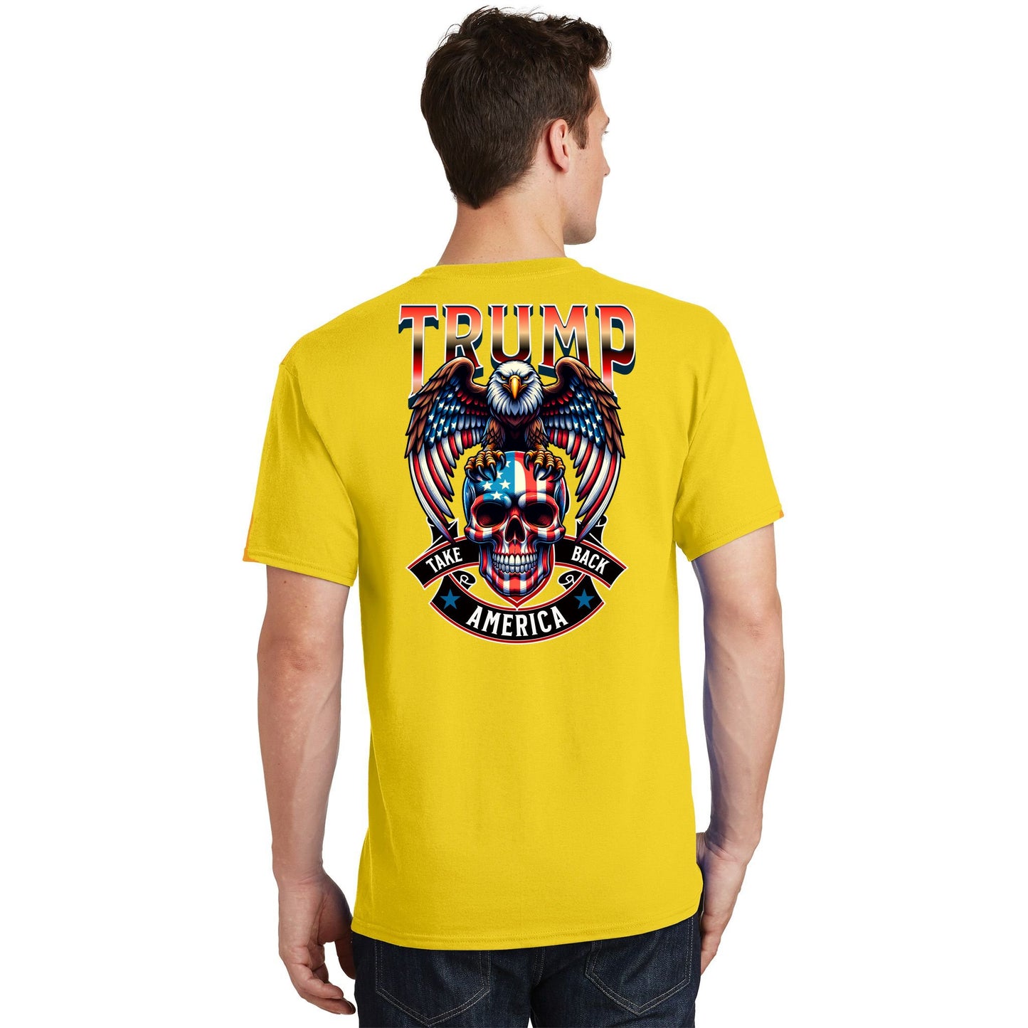 Trump Usa Skull Eagle Front And Back Logo T-Shirt