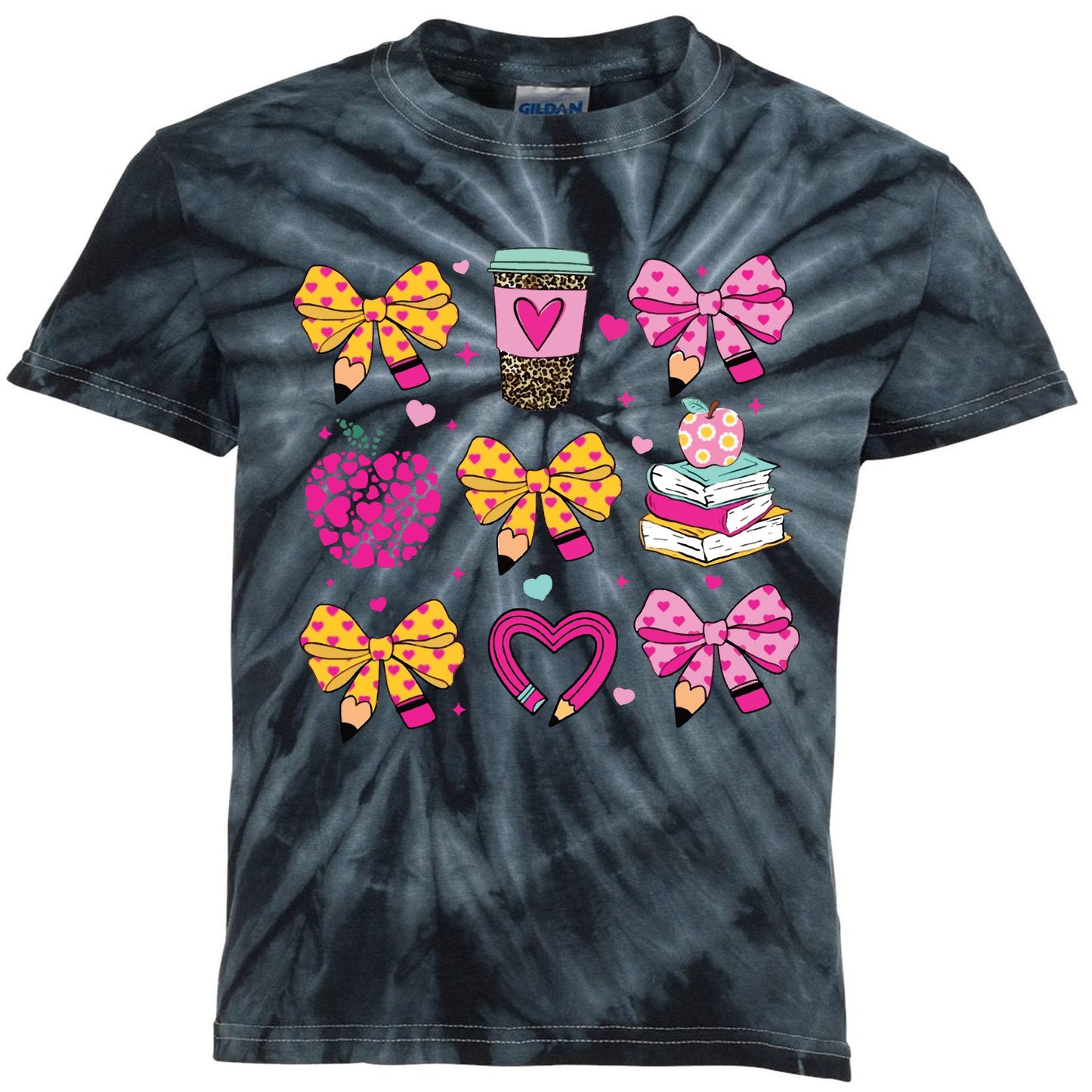 Teacher Valentine Coquette Valentine Teacher Kids Tie-Dye T-Shirt