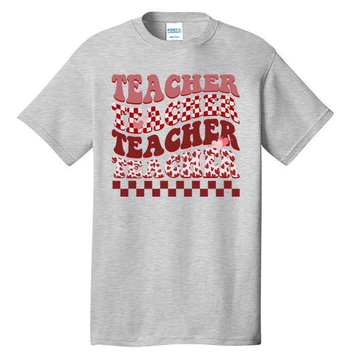 Teacher Valentine Groovy Cute Tall T-Shirt