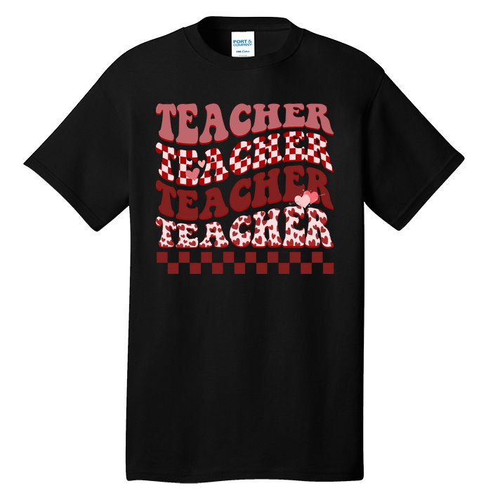 Teacher Valentine Groovy Cute Tall T-Shirt