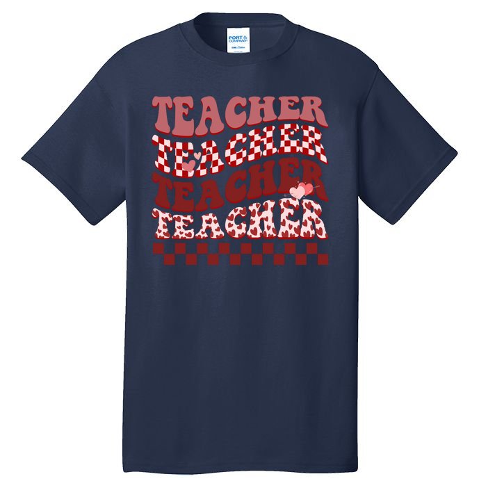 Teacher Valentine Groovy Cute Tall T-Shirt
