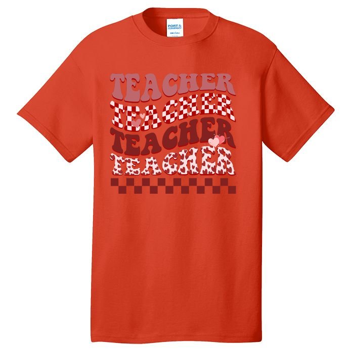 Teacher Valentine Groovy Cute Tall T-Shirt