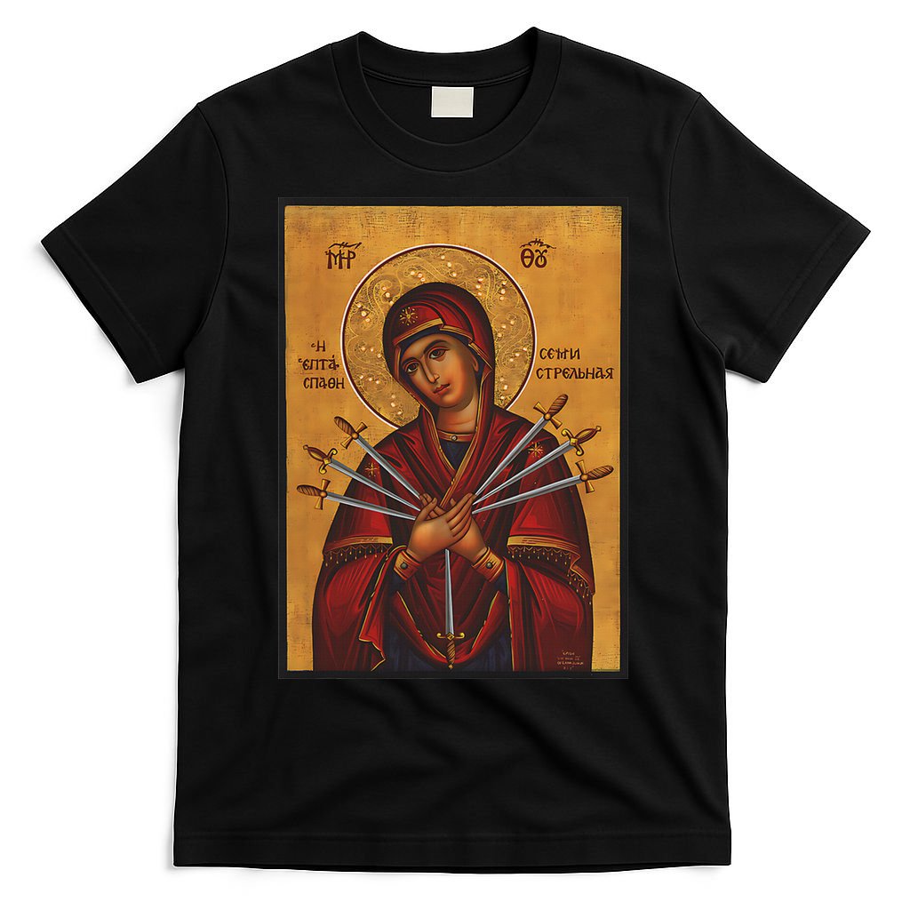 Theotokos Virgin Mary Eastern Orthodox Byzantine Art Church T-Shirt